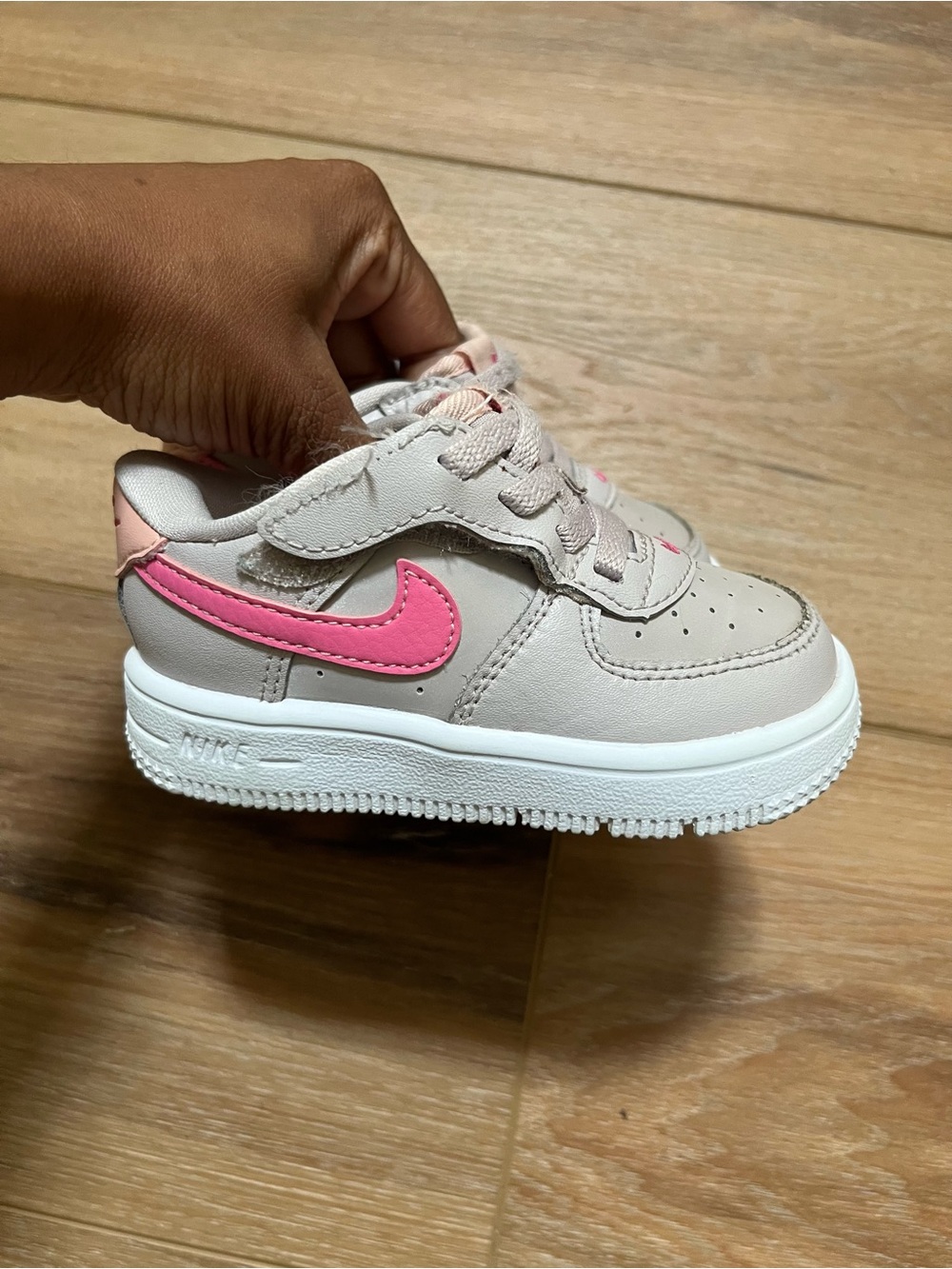 Nike air force 1 low mauve pink swoosh sneakers shoes 6C - Picture 4 of 7